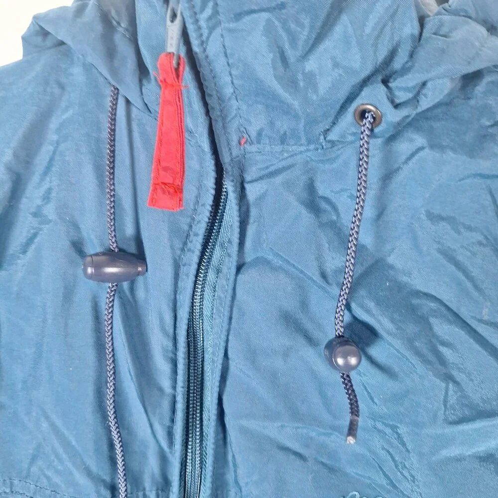 Vintage LL Bean Full Zip Nylon Blue Jacket Kids size Large 14-15